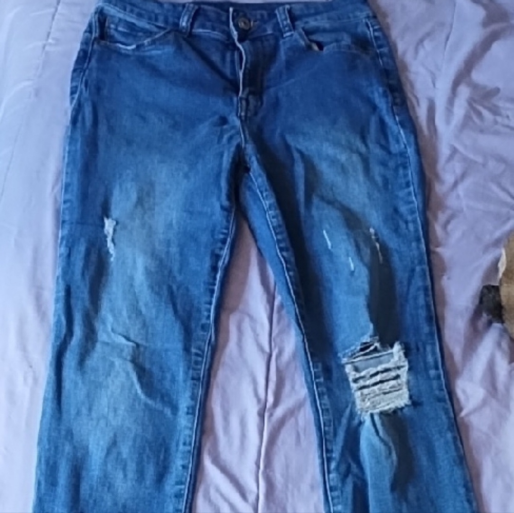 Rewash Blue Distressed Skinny Jeans